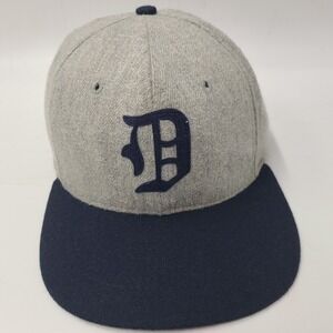Vintage Detroit Tigers Hat Fitted 7 3/8 Roman Pro Gray Blue MLB Leather Band Men